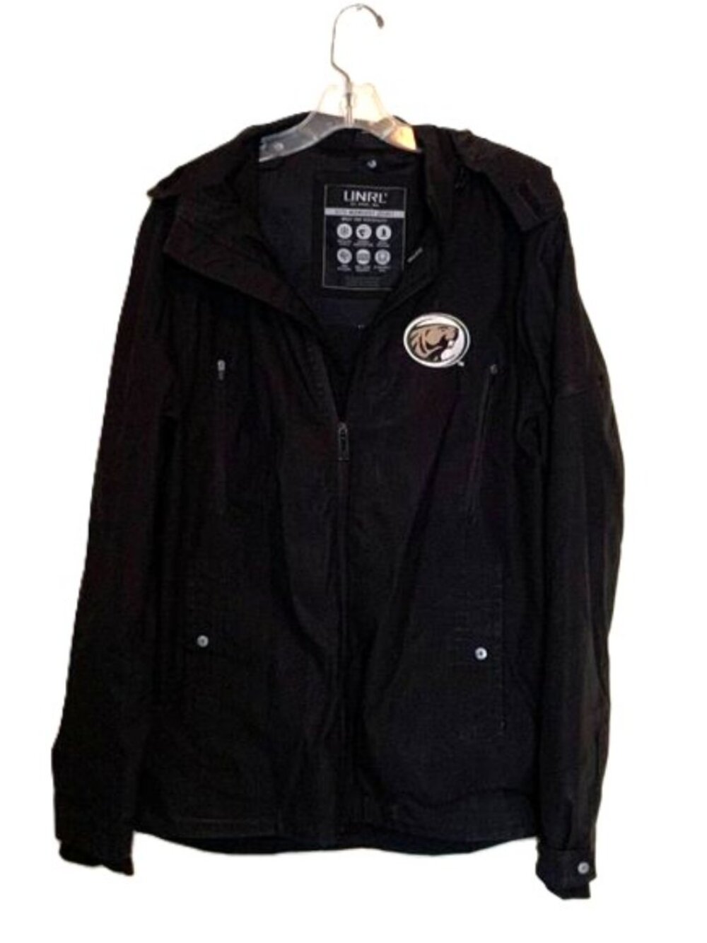UNRL Bemidji University Black Midweight Hooded Jacket Size Large